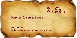 Kada Szergiusz névjegykártya